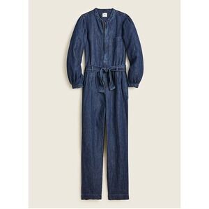 J Crew Womens Dark Wash Denim Jumpsuit Utility Style Size 6